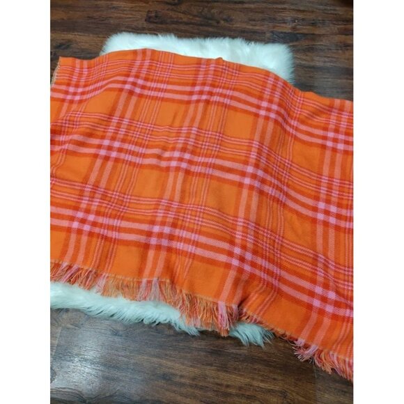 NWT Juicy Couture Reversible Fringe Hem Plaid Ruana Poncho Beige Tan Women's OS - Picture 13 of 16